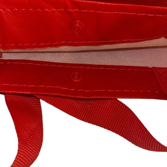 Lululemon Red Reusable Double Strap Carryall Shopper Tote Bag Ladies 16"x 14" - Picture 9 of 10